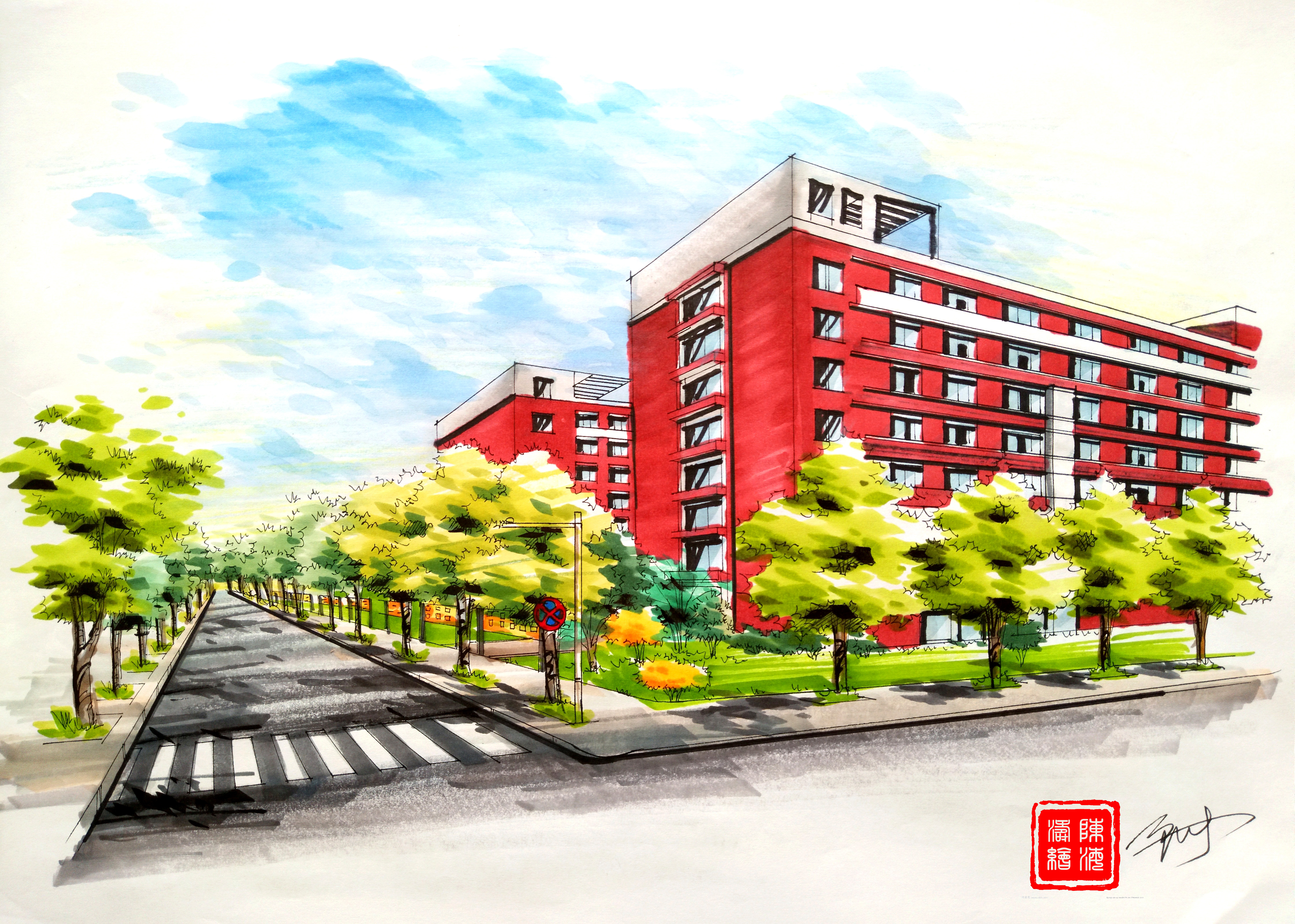 【建校60周年】我校生科学院15级园林学子陈海涛历时5个月手绘最美